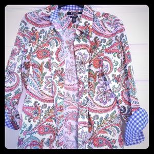 paisley button up dress shirt